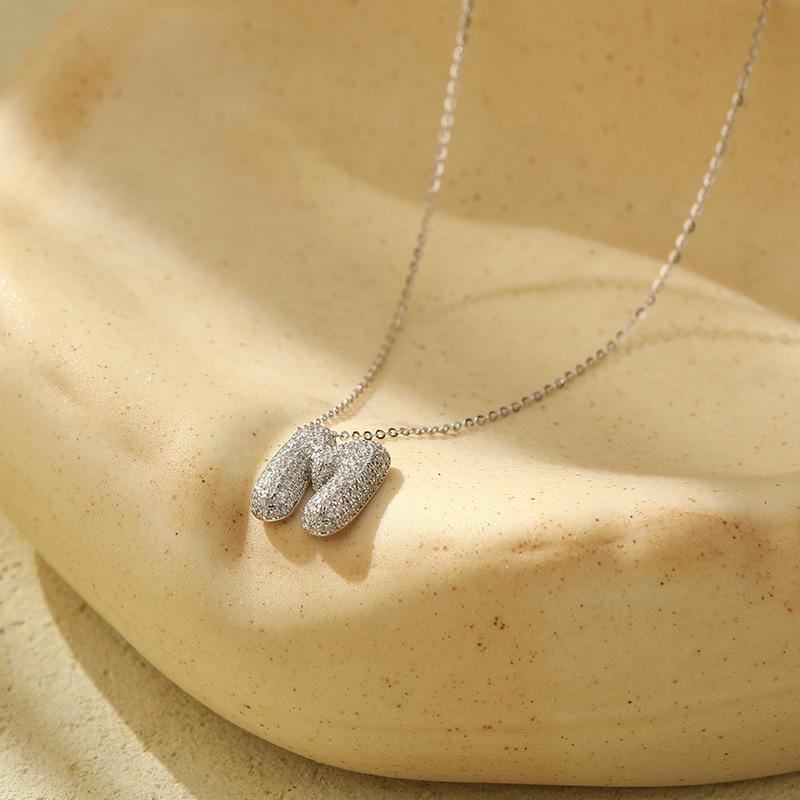 Женское ожерелье Banyan Tree из серебра 925 пробы с 26 буквами бриллиантов в форме пузыря — цепочка на ключицу в европейском и американском стиле хип-хоп.