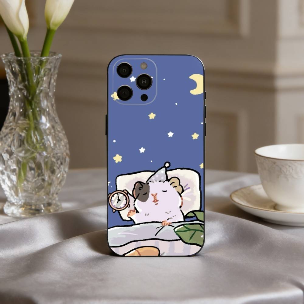 C-Cute-E C-Cartoon-N H-Hamster Phone Case For iPhone 17,16,15,14,13,12,11 Plus,Pro Max,XS,Soft Silicone Black Cover