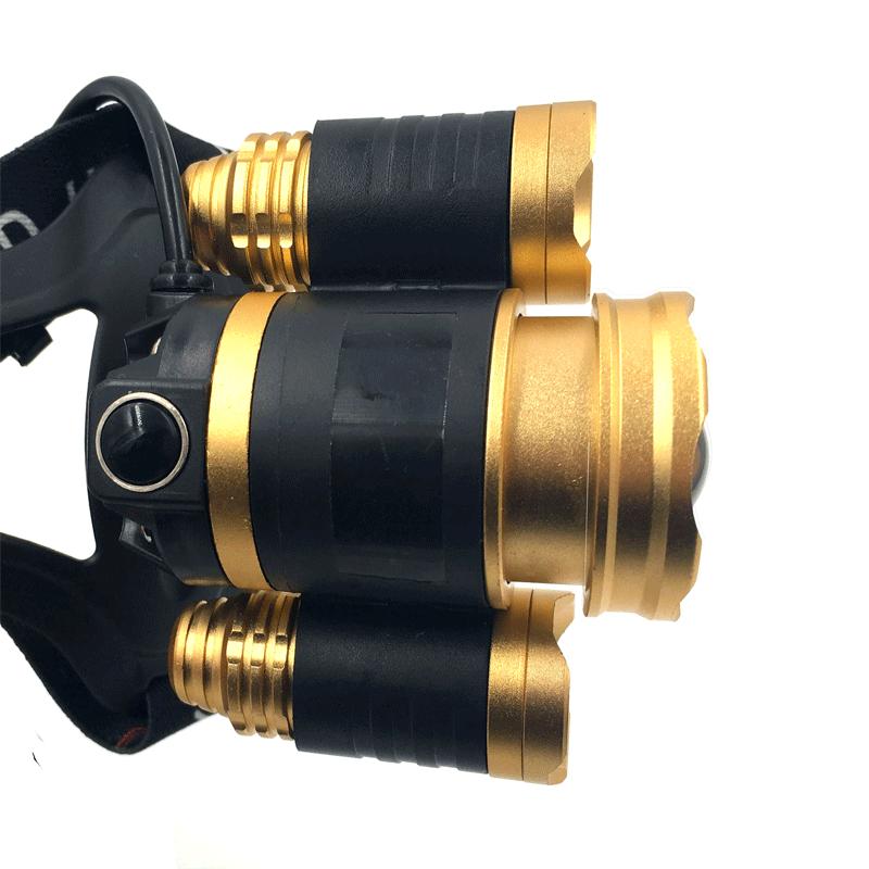 Светодиодные фары с возможностью масштабирования и регулировкой 1 * T6 и; 2 * Q5 USB аккумуляторная лампа налобного света с аккумулятором 18650