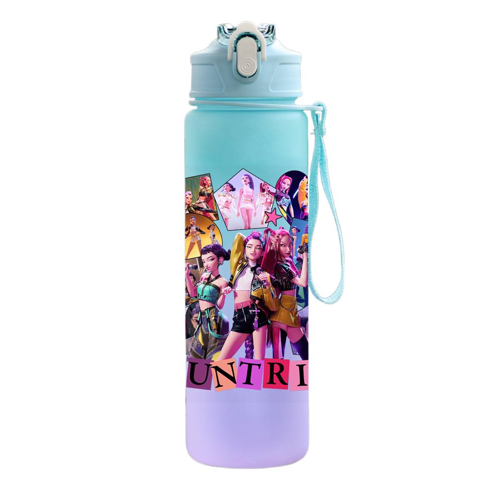 750Ml Water Bottle Demon Hunters Printed Large Capacity Drinking Cup Portable Outdoor Sports Water Cup Children Kid Gift
