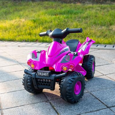 Детский квадроцикл 6V, Электрический квадроцикл с музыкой, Четырехколесный транспорт на аккумуляторе для малышей и детей, Малиновый