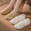 Women's Summer Perforated Shoes with Breathable Hollow Flat Bottomed Fashionable Casual Soft Sole Sandals and Slippers