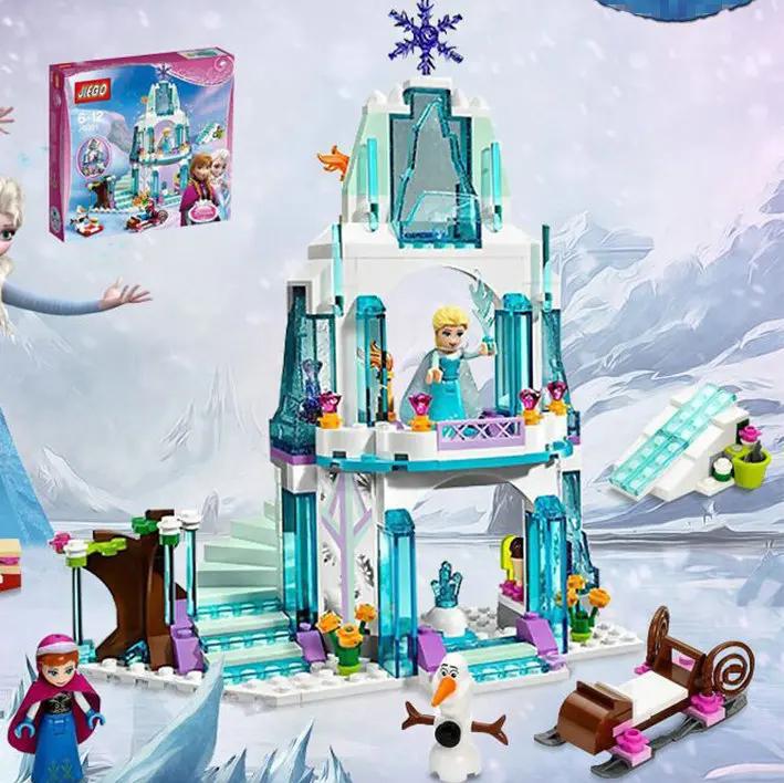 Anime Frozen Princess Ice Castle Set Building Blocks Model Brick Mini Figure Kid Girl Gifts Toy Garden Compatible With