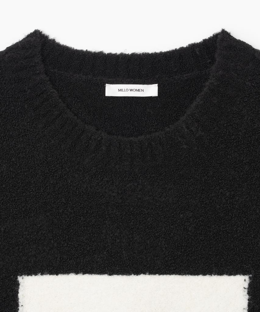 MILLO WOMEN Boucle Square Pullover Knit [Black]
