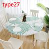 Classic Round Pattern Home Kitchen Elastic Tablecloth Waterproof Nonslip Table Cloth Cover