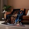 A man with glasses faces a sword reflecting monsters and a cloaked figure. for all seasons blanket lunch break throw gift