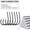 100pcs Fishing Hooks Barbed Fishhook for Saltwater Freshwater High Carbon Steel