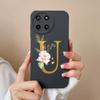 Чехол для телефона OPPO Realme 11 4G Милые Цветочные Буквы Матовый Жидкий Силикон Задняя Крышка Для Realme11 4G Ударопрочный Ультратонкий Корпус