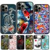Японская рыба кои Чехол для телефона Для iPhone 17 Air 14 15 16 13 12 Чехол Для Apple 14 15 16 Pro Max Plus Coque