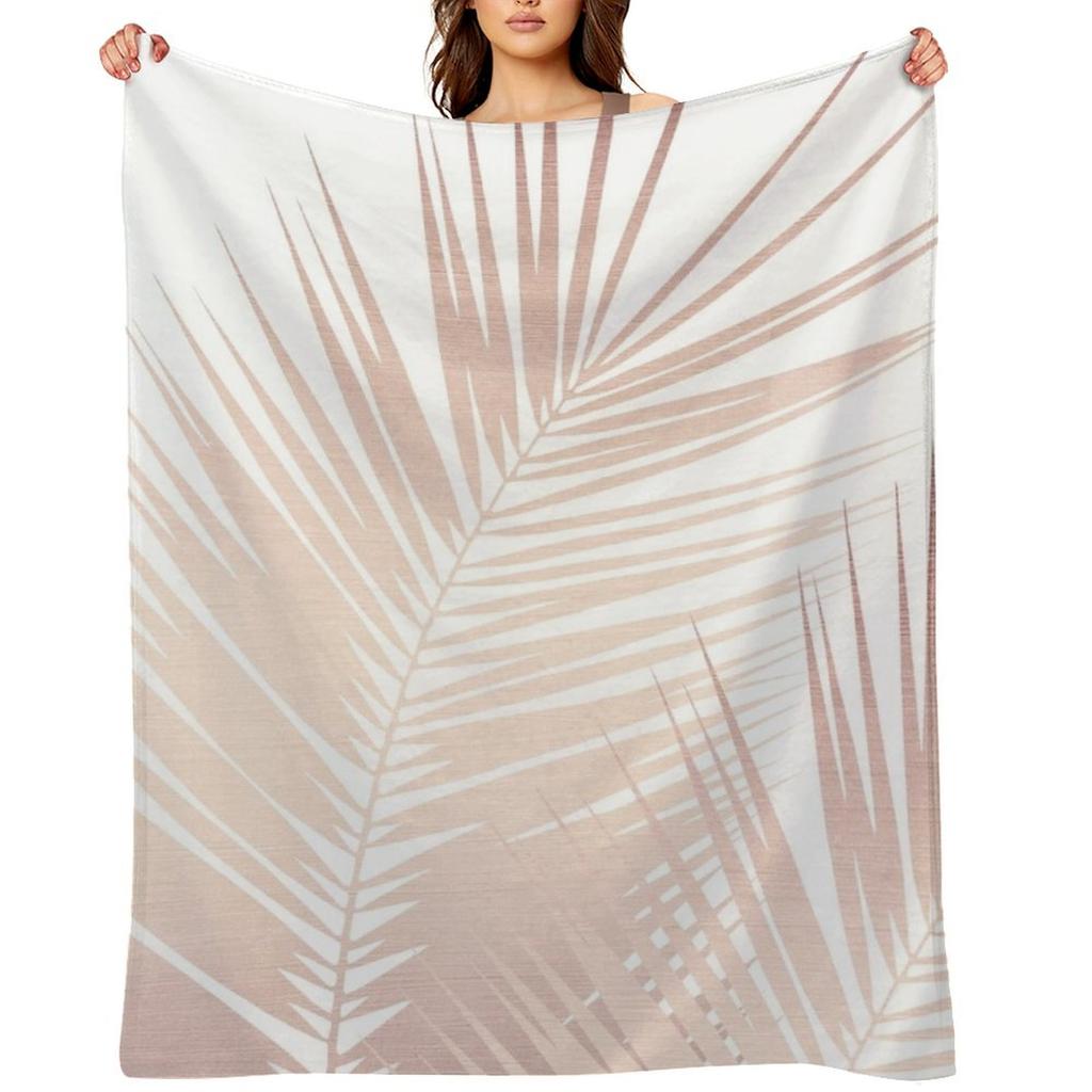 Розовое золото Пальмовые листья Мечта - Летние вайбы Кали #1 #тропический #декор #искусство Плед Покрывала Детские теплые зимние Одеяла
