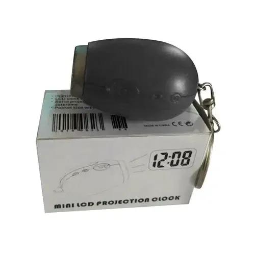Mini Digital Projection Clock Portable LED Wall Ceiling Time Projection Watch Magic Night Light Electronic Clock Key Chain Decor