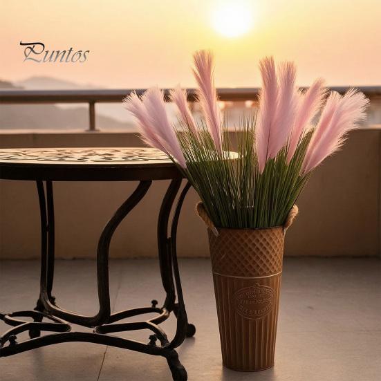 Retro Style Metal Flower Pot Vintage Buckets, Rustic Vases with Handles, Floral Containers, Wide Balcony Arrangement Holder Mouth Plant Display