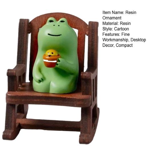 Мини-статуэтка лягушки, скульптура лягушки из смолы с креслом-качалкой, маленькая лечебная лягушка, украшение для салона автомобиля, домашнего офиса, рабочего стола