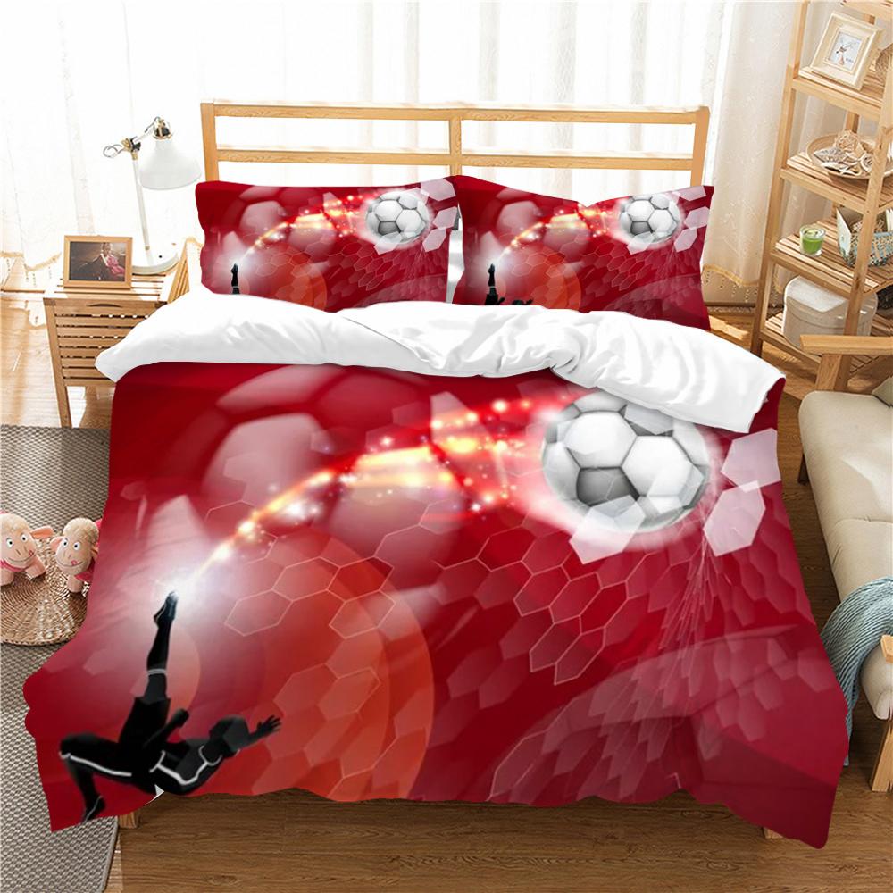 Duvet Cover 3D Home Bedspreads Football Quilt Cover High Quality Bed Cover Suit with Pillowcase Soft Bedding Cover