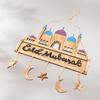 Eid Mubarak Pendant Wooden Ornament Decoration for Home Muslim Islamic Festival Party Eid Al-Adha Gifts Ramadan Kareem Decor
