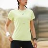 Asics Круглый вырез свитер влагоотводящий быстросохнущий короткий рукав футболка женские топы желтый 2012C725-750