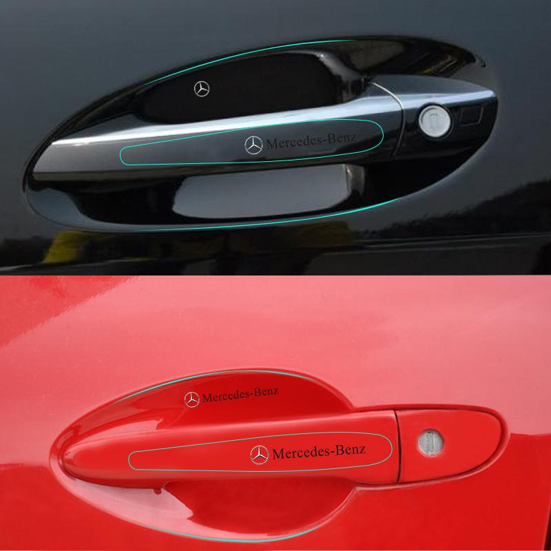 ULA5 Transparent Car Door Handle Bowl Sticker Anti-collision Strip For Mercedes-Benz GLC X253 X254 C-Class W205 W206 A-Class W177 GLA