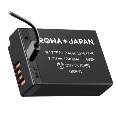 Rowa Japan Прямая зарядка Совместимый Стандартный фотоаппарат Canon Совместим с Canon EOS R10 и R50 LP-E17 Type-C [Проверка PSE]
