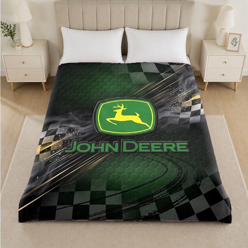 john deere Print Flannel Blanket Cozy Lightweight Plush Throw Blanket For Bed Sofa Household Use