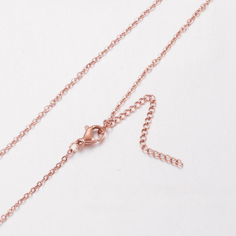 Ожерелье из нержавеющей стали с крестом и круглой цепочкой из розового золота 1 мм/2 мм для женщин и мужчин, ювелирные изделия своими руками, тонкий браслет, ожерелье