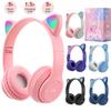 Wireless Bluetooth Headphones Cute Cat Ear Gaming Headset with LED Flash Light Helmets Stereo Bass Music Headsets For Girl Gifts