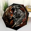 Автоматический складной зонт Yin-Yang, тигр, лев, дракон, с 8 спицами, компактный, для активного отдыха и на каждый день, идеальный подарок для друга