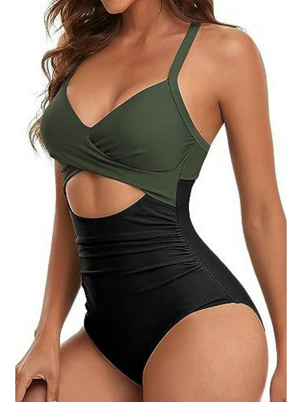 Европейский и американский женский сексуальный купальник с открытой спиной, цельный, облегающего кроя и с полым дизайном