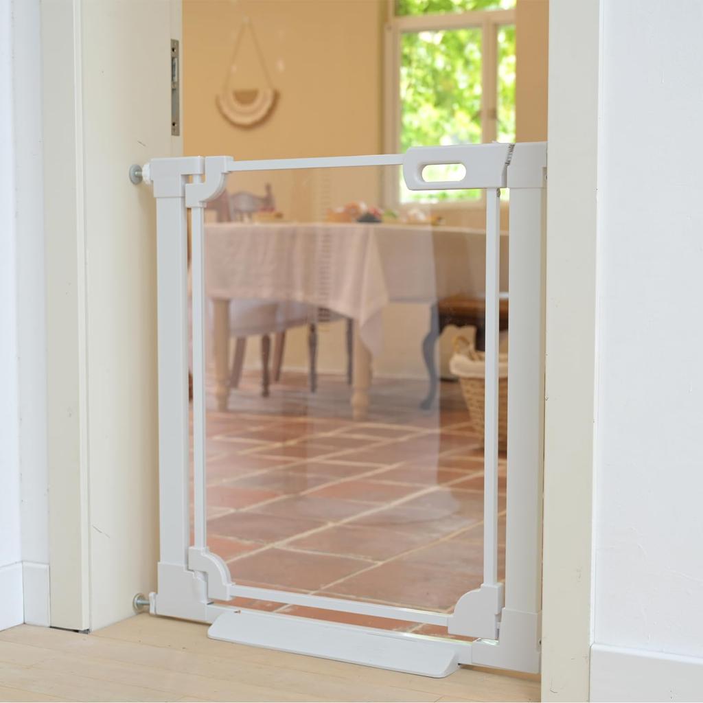 Seogva Baby Gate Прозрачные ворота Акриловые ворота Прозрачные ворота Прозрачные ворота Высота 78 см Детские ворота Белые натяжные ворота для домашних животных Натяжные ворота для домашних животных