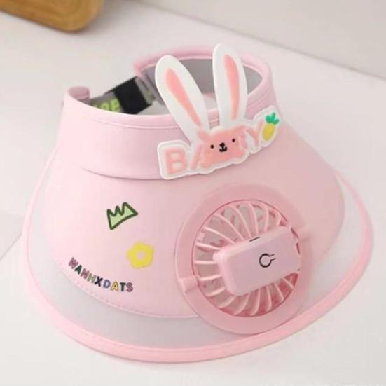 Детская шляпа с солнцезащитным козырьком, дышащая летняя шляпа с широкими полями, защита от ультрафиолета, легкая шляпа для малышей с рисунком кролика