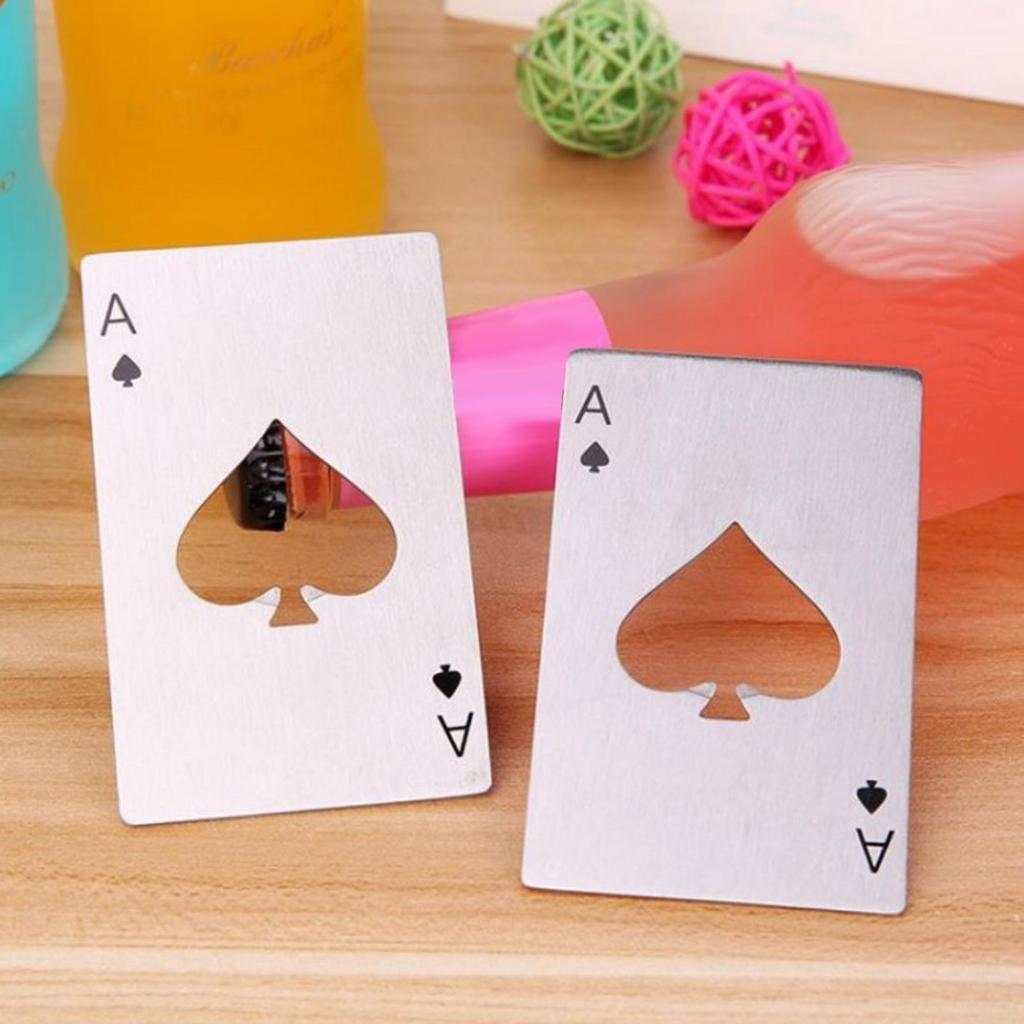 Black Peach A Bottle Opener Creative Playing Card Shaped Stainless Steel Home Tools Beer Bottle Opener