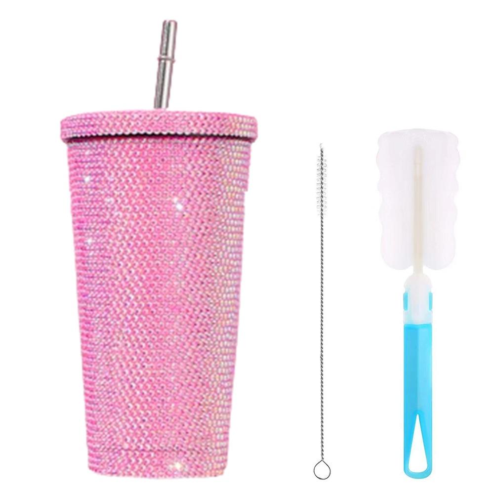 Insulated Glitter Coffee Cup Double Layer Stainless Steel Water Bottle Girl