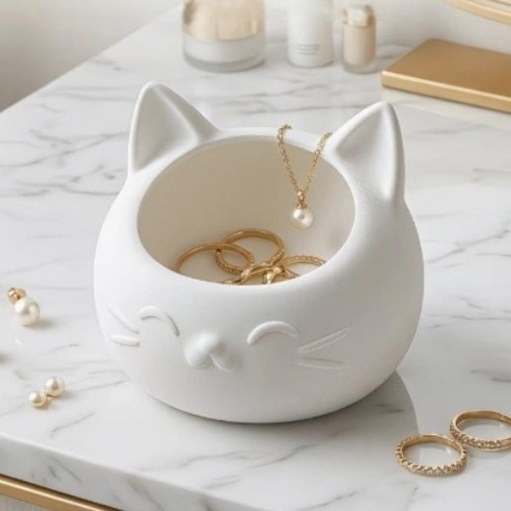 3D Printed Desktop Storage Container Wide Mouth Jewelry Holder Cute Storage Box Dressing Table