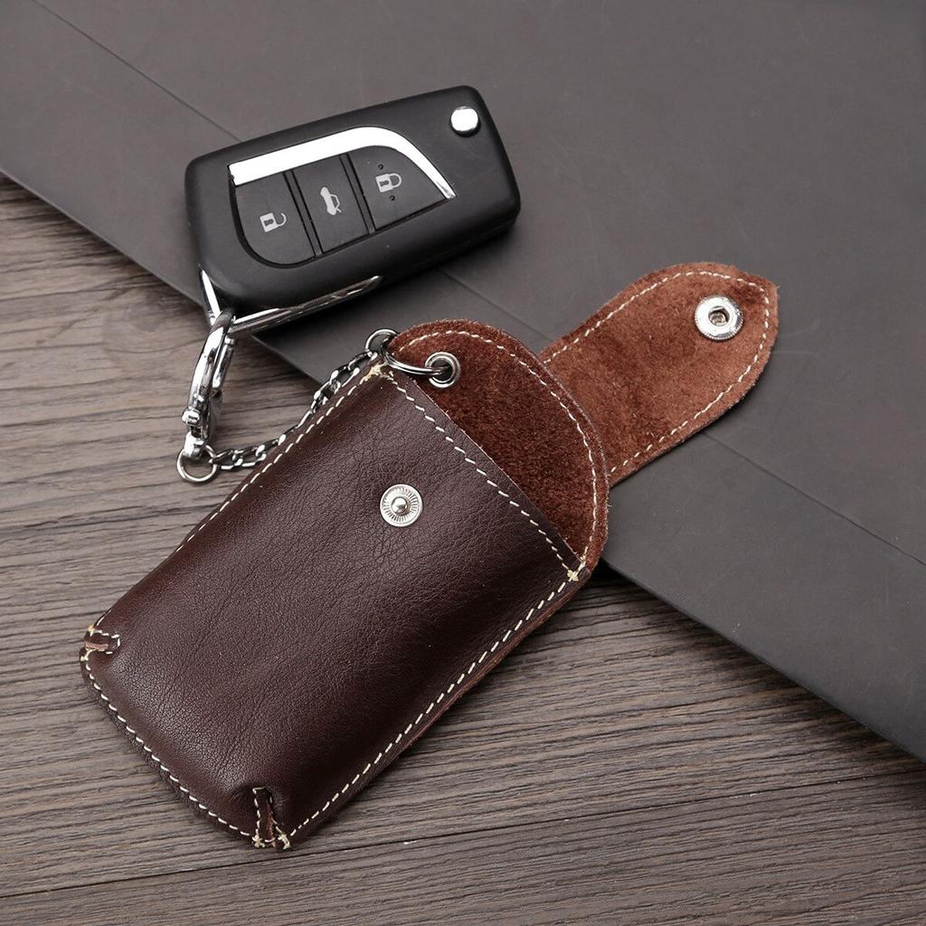Belt Wear Genuine Leather Smart Car Key Case Housekeeper Buckle Vintage Small Key Bag Keysmart Bag