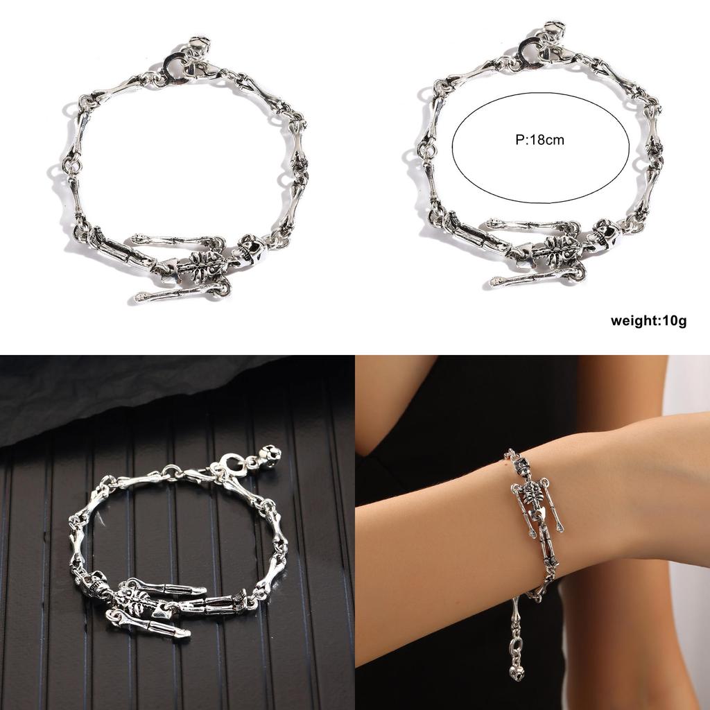Trendy Alloy Skull Hand Jewelry For Ladies Halloween Costume Accessory