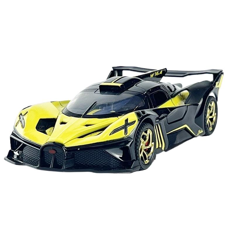 1/32 Bugatti Bolide Миниатюрная модель автомобиля GT Литье под давлением Металлический сплав Звук и свет Оттяжный механизм Детская игрушечная машинка Подарки на день рождения Мальчик