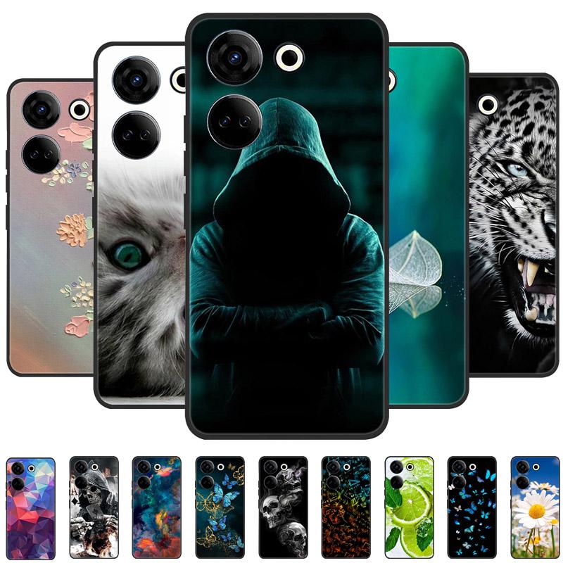Для Tecno Camon 20 4G Чехол-крышка Для Camon 20 Pro 4G Fundas Черный Мягкий Силикон ТПУ Защитный Чехол для Телефона Camon20 Оболочка Coque