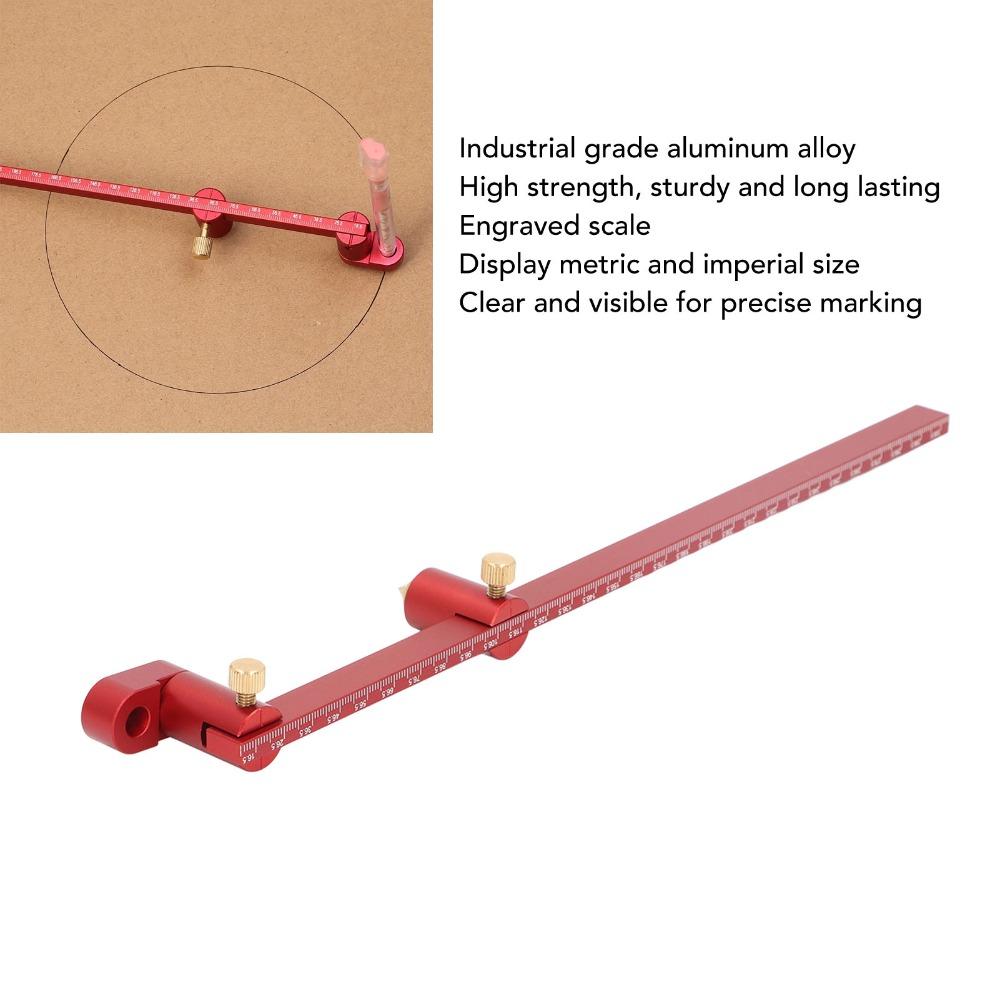 Red Anodized Finish Woodworking Compass Tool Center Finder Tool for DIY, Carpentry and Design