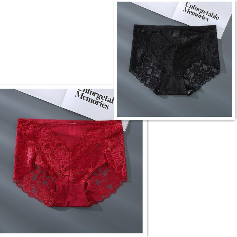 Женские трусики больших размеров, сексуальное нижнее белье, кружевные трусики, нижнее белье со средней талией