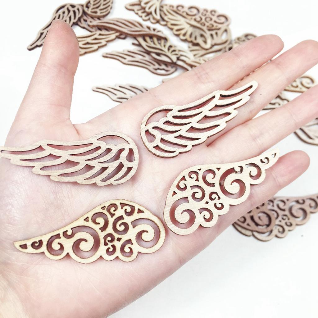 Винтажные украшения, натуральный DIY ремесло, граффити, орнамент, крылья ангела, деревянная фишка, кулон