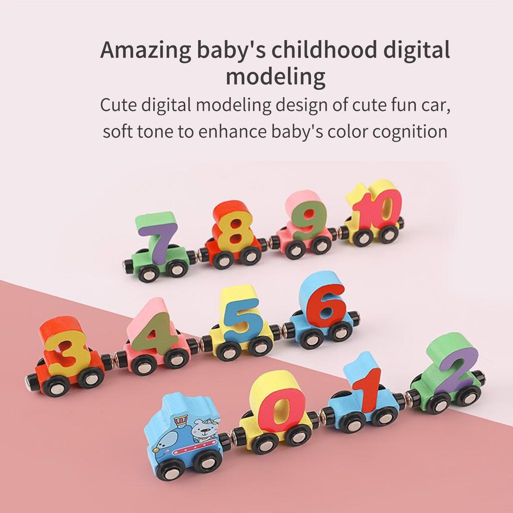 Educational Magnetic Number Train Toy for Kids Assembly Building Blocks Boys Girls 1-6 Years Old Montessori Learning Playset