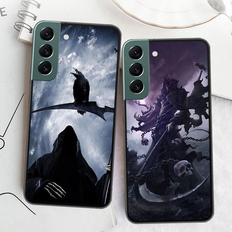 Чехол для телефона Смерть Жнец Череп для Samsung S25 Edge S24 FE Galaxy S22 Ultra S21 Plus S20 S23 S10 Plus Чехол Силиконовый Мягкий Co