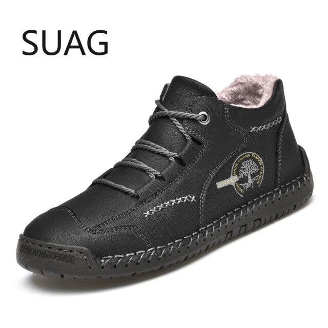 Удобная повседневная обувь Мужские кроссовки Кожаные мокасины Мужская обувь Зимняя дышащая обувь на плоской подошве Мокасины Большие размеры 47 48