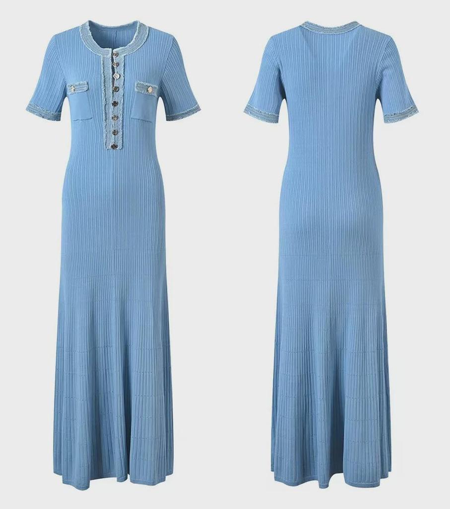 Летнее платье миди в стиле европейских и американских знаменитостей 2025 года