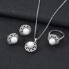 New Pearl Necklace Earrings Ring Set for Women Light Luxury Niche Fashion Grand Atmosphere Holiday Gift Giving
