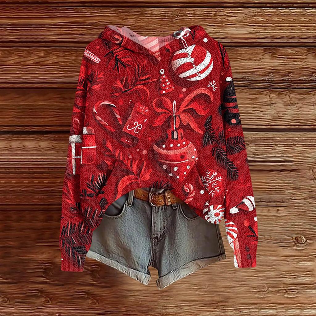 Женская модная повседневная толстовка с капюшоном и длинными рукавами с принтом