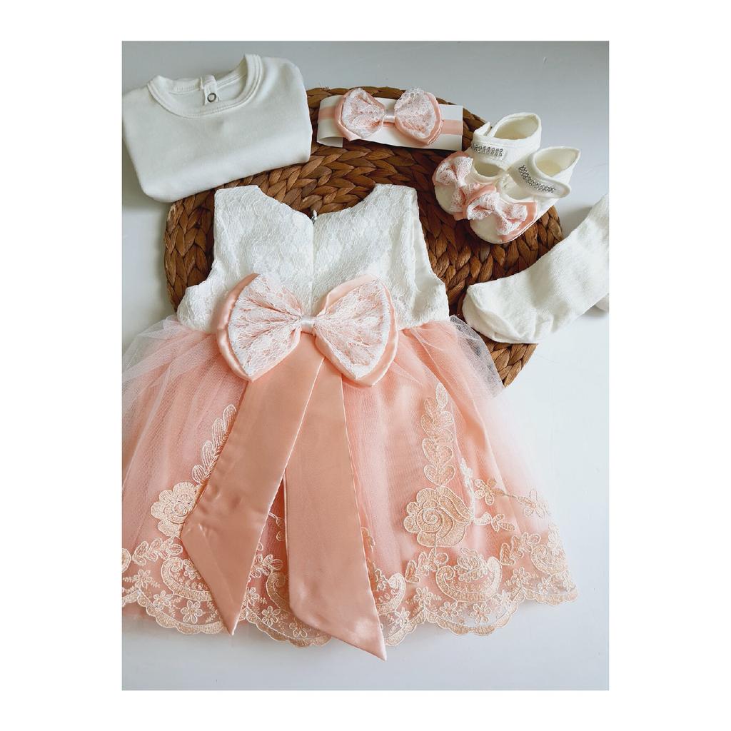 Комплект свадебного платья для девочки 0-6 месяцев из 5 кружевных платьев Mevltluk