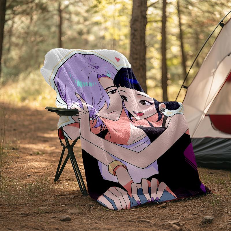 1pc KPop ZOEY6 Theme Blanket - Digital Print, Polyester, Cozy for All Seasons, Perfect for Outdoor, Camping, and Travel
