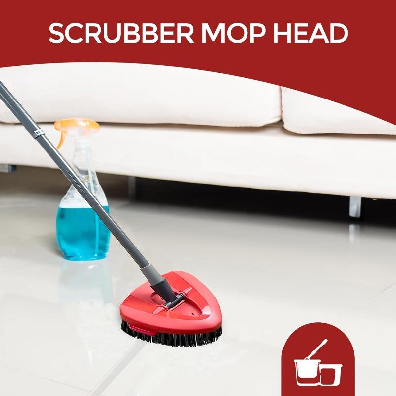 Scrub Brush Compatible with Vlieda Spin Mop 1-Tank System, Triangle Floor Scrubber Mop Head, Microfiber Spin Mop for Kitchen, Bathroom and Tile