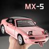 1:24 MX-5 Миниатюрная модель игрушечного автомобиля из сплава, литая, со звуком и светом, открывающимися дверями, для коллекции, подарок для мальчиков C375