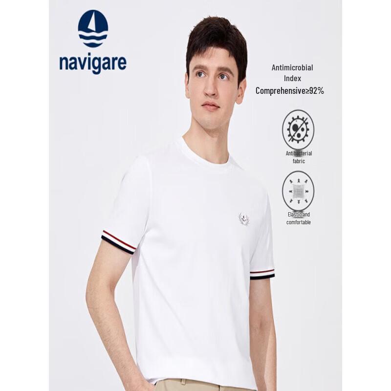 Navigare Мужская футболка с коротким рукавом и круглым вырезом
